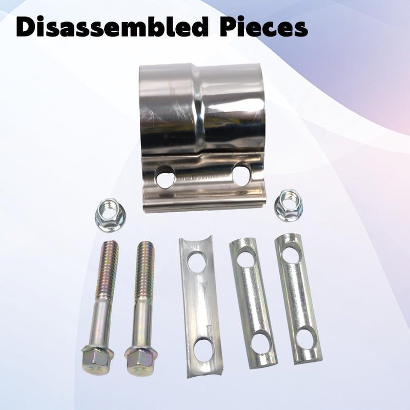 eLifecenter 2-1/2 Inch Exhaust Clamp, Lap Joint Band Clamp Stainless Steel for Clamping 2.5" OD to 2.5" ID Pipes - Image 5